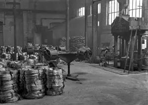Coil Prints: Factory with coiled wire - WW1