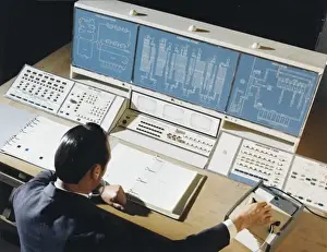 Controller Prints: Factory technician at the control desk