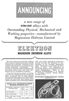 Hughes Prints: F.A.Hughes Elektron - Magnesium-Zirconium - Alloys