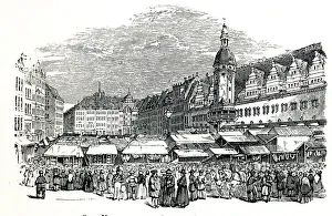 Leipzig Prints: Fair in the Market Place, Leipzig, Germany