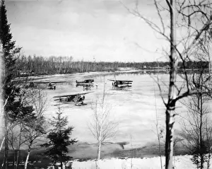 Manitoba Prints: Fairchild FC-2W-2 aircraft on ice at Lac du Bonnet Manitoba