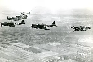 Mohawks Prints: Fairey Balttles and Curtiss Mohawks in formation