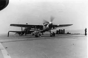 Fairey Barracuda V on board a carrier