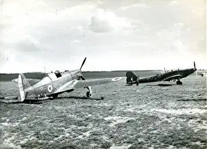 Fairey Battle, rear, and Morane-Saulnier MS406C, front