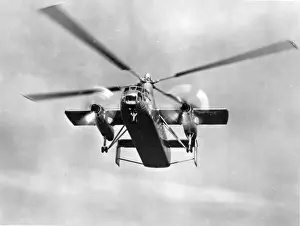 Rotodyne Prints: Fairey Rotodyne XE521 from the front during an early test