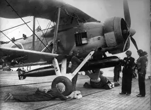 Swordfish Prints: A Fairey Swordfish is prepared for take-off