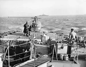Ultra Prints: Fairey Ultra Light G-AOUJ on the platform of the frigate