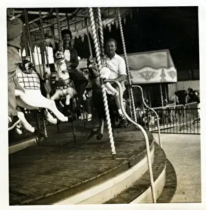 Fairground Prints: Fairground Carousel, Hythe, Hampshire