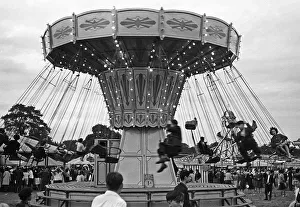 Carousel Prints: Fairground carousel with riders