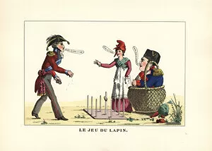 Bonaparte Collection: The fairground game of quoits or hoopla, jeu du lapin