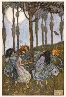 Elves Prints: Fairies dance in a fairy ring
