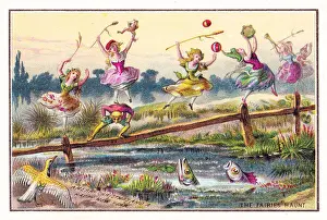 Goblin Prints: Fairies dancing on a Christmas and New Year card