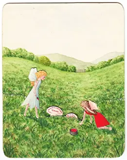 Toadstool Prints: Fairies on a handmade Christmas and New Year card