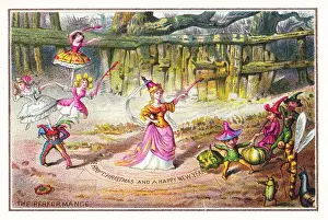 Goblin Prints: Fairies performing on a Christmas and New Year card