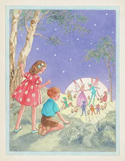 Sherborne Prints: Fairies seen in clearing Children's Postcard