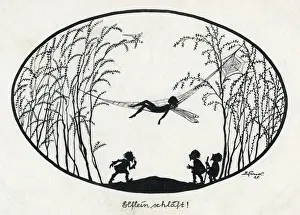 Delicate Prints: A fairy asleep on a cobweb