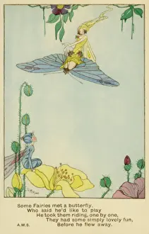Delicate Prints: Fairy riding on a butterfly