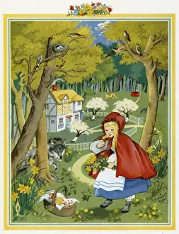 1952 Prints: Fairy Tales of Spring - Red Riding Hood by Pauline Baynes