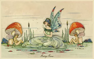 Blowing Gallery: Fairy Time - A seated fairy blows a dandelion head