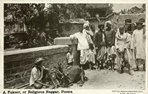 Alms Gallery: Fakeer - Religious Beggar - at Pune (Poona) India