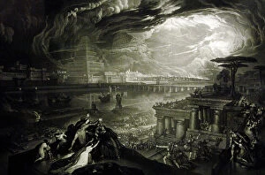 Romantic Collection: The Fall of Babylon by John Martin (1789-1854). 1831. Nation