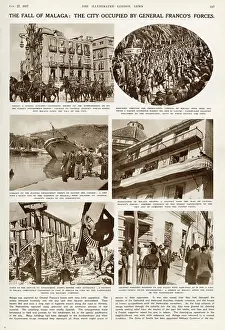 Occupied Prints: The Fall of Malaga: the city occupied by General Franco's forces
