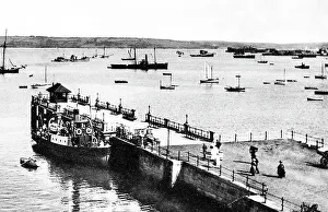 Falmouth Prints: Falmouth Pier and Harbour early 1900s