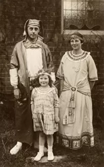 Egyptians Gallery: Family in ancient Egypt style fancy dress, 1920s