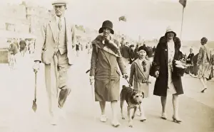 Family (and pet dog) on holiday in Weymouth, Dorset