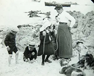 Dyfed Prints: Family at the beach in Pembrokeshire, South Wales