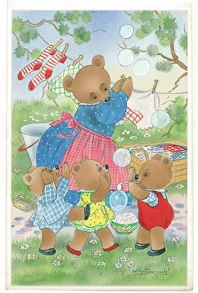 The J Salmon Archive Collection: Family of Bears in domestic setting Children's