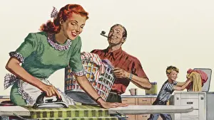 Adolescence Prints: Family Does Laundry Date: 1948