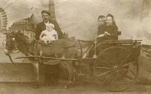 Images Dated 12th February 2019: Family with donkey in studio photo, Blackpool