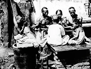 Chow Prints: A family eating, China, early 1900s