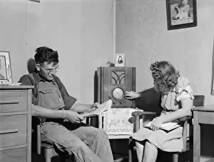 Security Prints: Family at FSA (Farm Security Administration) camp. Caldwell