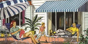Patio Gallery: Family Fun on Patio Date: 1948