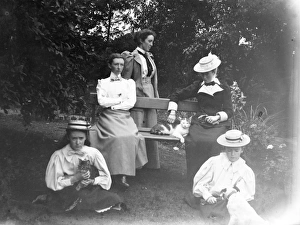 Family group with pets in a Pembrokeshire garden