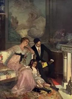 Contemplation Prints: Family Reading by Rene Lelong