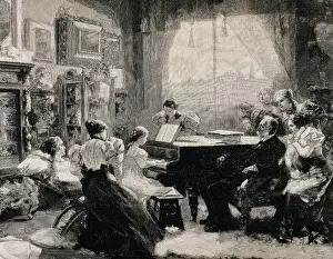 Richness Prints: Family reunion. Listening to piano in the lounge
