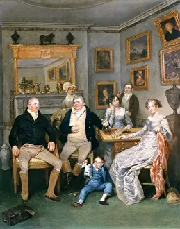 Decanter Prints: A family scene in a domestic interior