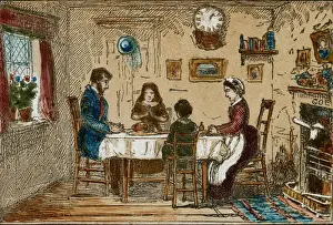 Slides Prints: Family sitting around the dinner table