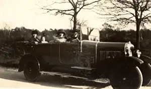 Family taking a drive in the country
