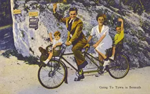 Family on a tandem - Bermuda