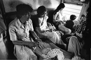 Traveling Prints: Family on train, India