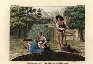 Aqueduct Collection: Family of woodcutters in Austria, 1822