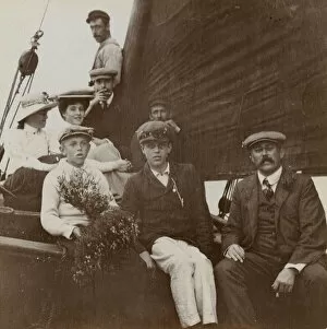 Family on a yachting trip, Southwold, Suffolk