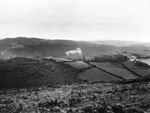 The famous chalk stag on the hillside, Rheidol Valley, north Wales. Date: 1939