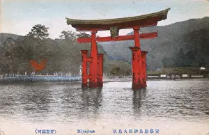Famous floating Torii of the Itsukushima Shrine, Japan
