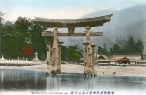 Famous floating Torii of the Itsukushima Shrine, Japan