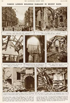 Images Dated 24th June 2020: Famous London Buildings Damaged in Recent Raids